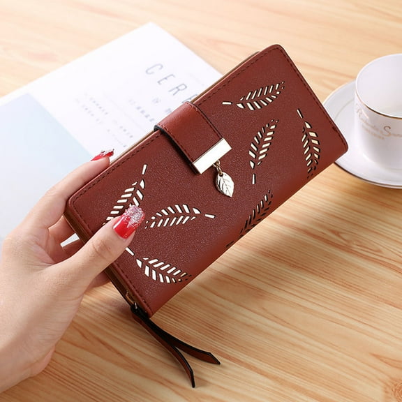 KALLORY PU Leather Snap Wallet 1Pcs for Women with Multi-card Slots and Snaps Closure Elegant Clutch Design