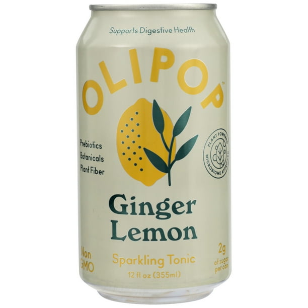 Olipop Ginger Lemon Soda, 12 Oz
