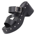 thumbnail image 2 of BRGZLK Women's Open Toe Sandals Fashion Casual Studded Design Outerwear Versatile Flip-Flop Summer Novel Round Toe Flat Slip-On Sandals for Party Wedding Black 8.5, 2 of 8