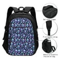 thumbnail image 3 of Daiia Skull purple flower Pattern USB Charging Backpack for Men and Women, Anti-Theft Backpack,Travel Backpack,School Backpack,College Backpack,Laptop Backpack, 3 of 7