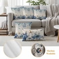 thumbnail image 6 of Blue Pumpkins Fall Outdoor Waterproof Pillow Covers, Thanksgiving Eucalyptus Leaf Rustic Decorative Square Throw Pillowcase Sofa Cushion Sham for Patio/Couch/Chair, 18"x18" 2 Pack, 6 of 8