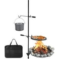 thumbnail image 3 of Swivel Campfire Grill Grate, Heavy Duty Stainless Steel Grate, Campfire Grill Grate, Portable Camping Essentials, Over Fire Camp Grill with Carrying Bag for Open Flame Cooking, 3 of 7