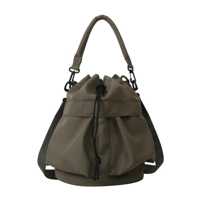 Bolso bandolera con cordón para mujer, gran capacidad, almacenamiento, gancho extraíble, bolso de mano para Verde