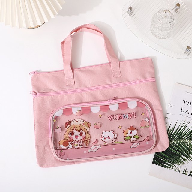 Cute Cartoon Printing Laptop Briefcase Portable Tote Bag For Student Book Storage Bag Handbag 09