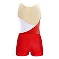 thumbnail image 6 of Alvivi Girls Gymnastics Dance 2 Piece Outfits Sleeveless Rhinestone Floral Leotard with Shorts Set Tracksuit Red 4, 6 of 7