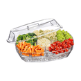 thumbnail image 1 of Fruit Ice Serving Tray Chilled Veggie Tray with Lid Clear Ice Serving Bowl Appetizer Platter for Cold Cuts Seafood, 1 of 6