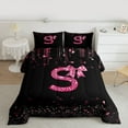 thumbnail image 2 of Manfei Letter Monogrammed Bow S Bedding Comforter Set 2pcs for Boys Girls,Bling Glitter Twin Comforter Sets Microfiber,Dreamy Princess Breathable Bedding Set,Lightweight Room Decor,Reversible, 2 of 8