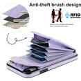 thumbnail image 4 of Phone Case for iPhone XR 6.1 Wallet Cover with Tempered Glass Screen Protector and Ring RFID Blocking Card Holder TPU Cell iPhoneXR iPhone10R i Phonex 10XR 10R RX CR iPhoneXRcases Women Purple, 4 of 13