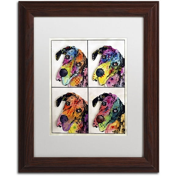 Trademark Fine Art "4 Danes" Canvas Art by Dean Russo, White Matte, Wood Frame