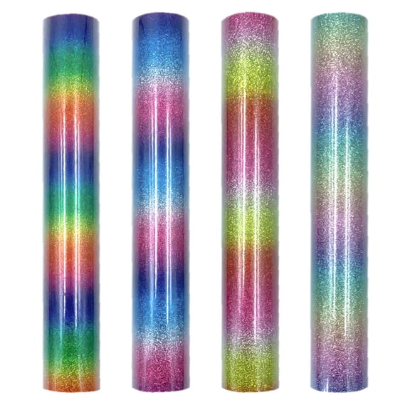 Luxshiny 4-Pack Heat Transfer Vinyl Sheets in Assorted Colors for Clothing, Crafts, and Custom Decoration Projects