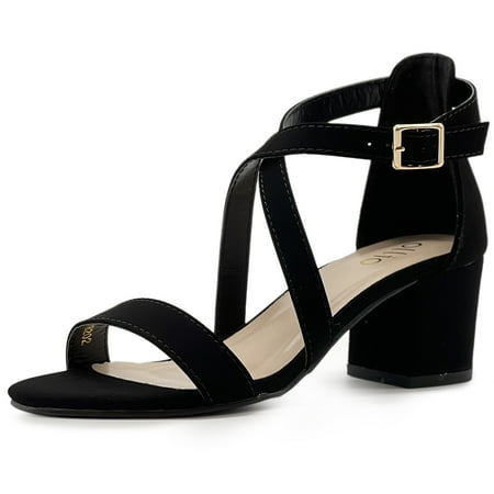 

Ollio Women s Shoes Ankle Cross Strap High Heeled Pumps Sandals H202