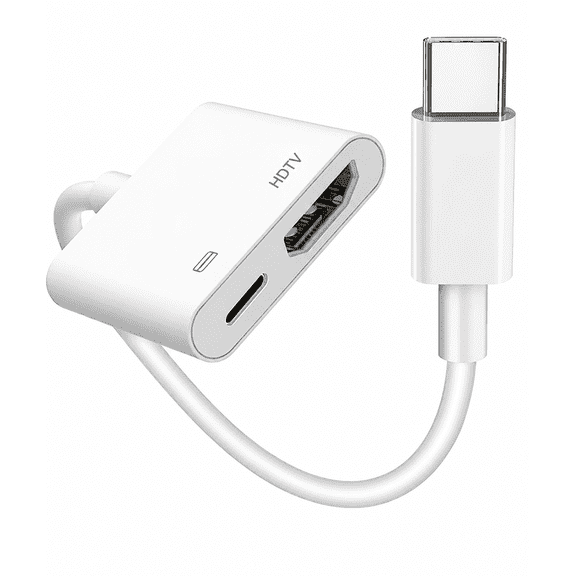 SwadesGoods USB-C to HDTV AV Adapter (MFi Certified) – 1080P HD with Charging Port, Works with iPhone 15/16/17 /Android/iPad