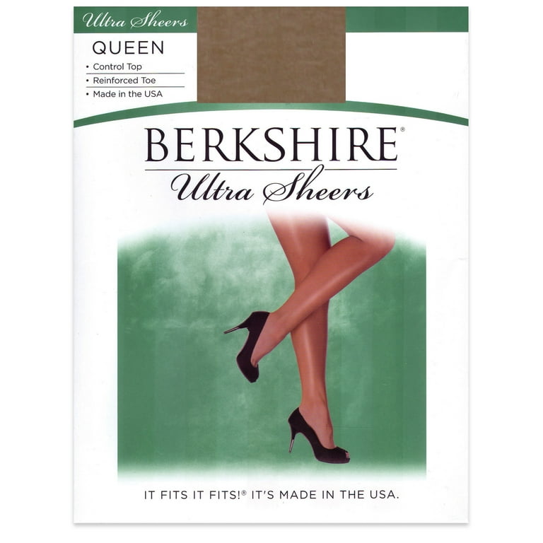 Berkshire womens Plus-size Queen Silky Sheer Control Top Reinforced Toe  4489 Pantyhose, Fantasy Black, 3X-Large-4X-Large US at  Women's  Clothing store