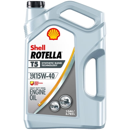 (3 Pack) Shell Rotella T5 15W-40 Synthetic Blend Heavy Duty Diesel Engine Oil, 1 (Best Diesel Engine Oil Flush)