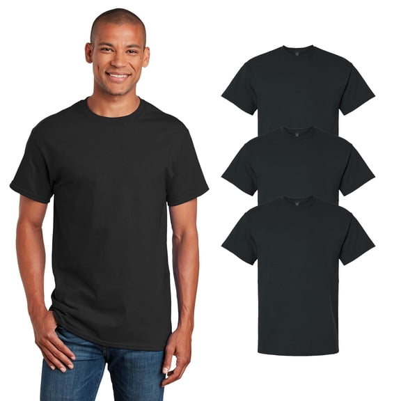 Gildan Ultra Cotton T-Shirt for Men, Lightweight Durable Classic Fit Tees, Black, 3 Pack, S