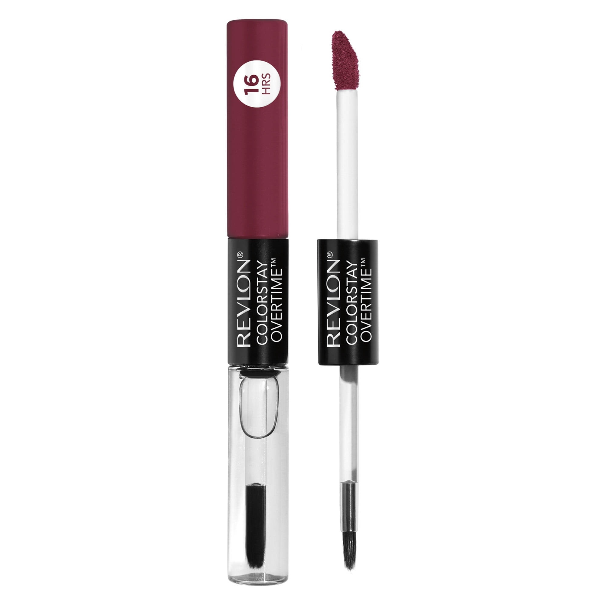 Revlon Liquid Lipstick with Clear Lip Gloss by Revlon, ColorStay Face Makeup, Overtime Lipcolor, Dual Ended with Vitamin E in Plum / Berry, 380 Always Sienna, 0.07 fl oz