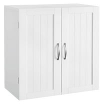 Bathroom Wall Cabinet, Kitchen Storage Cupboard Cabinet with 2 Doors, Wall Mount Storage Cabinet for Bathroom, Kitchen, Living Room, White