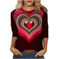 thumbnail image 1 of Blusa informal de manga larga con cuello redondo y estampado de amor para mujer Fridja  hkj2745, 1 of 5