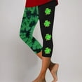 thumbnail image 2 of QATAINLAV Womens St Patricks Day Leggings Casual Tummy Control High Waisted Cropped Leggings Fashion Clover Print Workout Capri Pants Today Prime Sales Green XL, 2 of 5