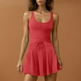 thumbnail image 5 of Women's Tennis Mini Dresses, Workout Skort Built in Shorts Golf Athletic Sleeveless Jumpsuits, Summer Active Stretchy Romper Dress XL, 5 of 8