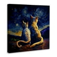 thumbnail image 4 of Stupell Industries Swirled Night Sky Cats Animals Painting Wrapped Canvas Art Print Wall Art, 17 x 17, 4 of 8