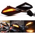 thumbnail image 2 of Espejos laterales para motocicleta con indicador de giro LED integrado para motos de carreras deportivas Cbr Gsxr Yzf (negro brillante + lente transparente), 2 of 5