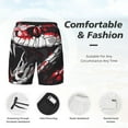thumbnail image 3 of Naloa Fierce Red Viper Graphic Art Print Men Swim Trunks with Compression Liner ,Board Shorts,Men's Swim Shorts with Drawstring and Elastic Waistband-Medium, 3 of 6