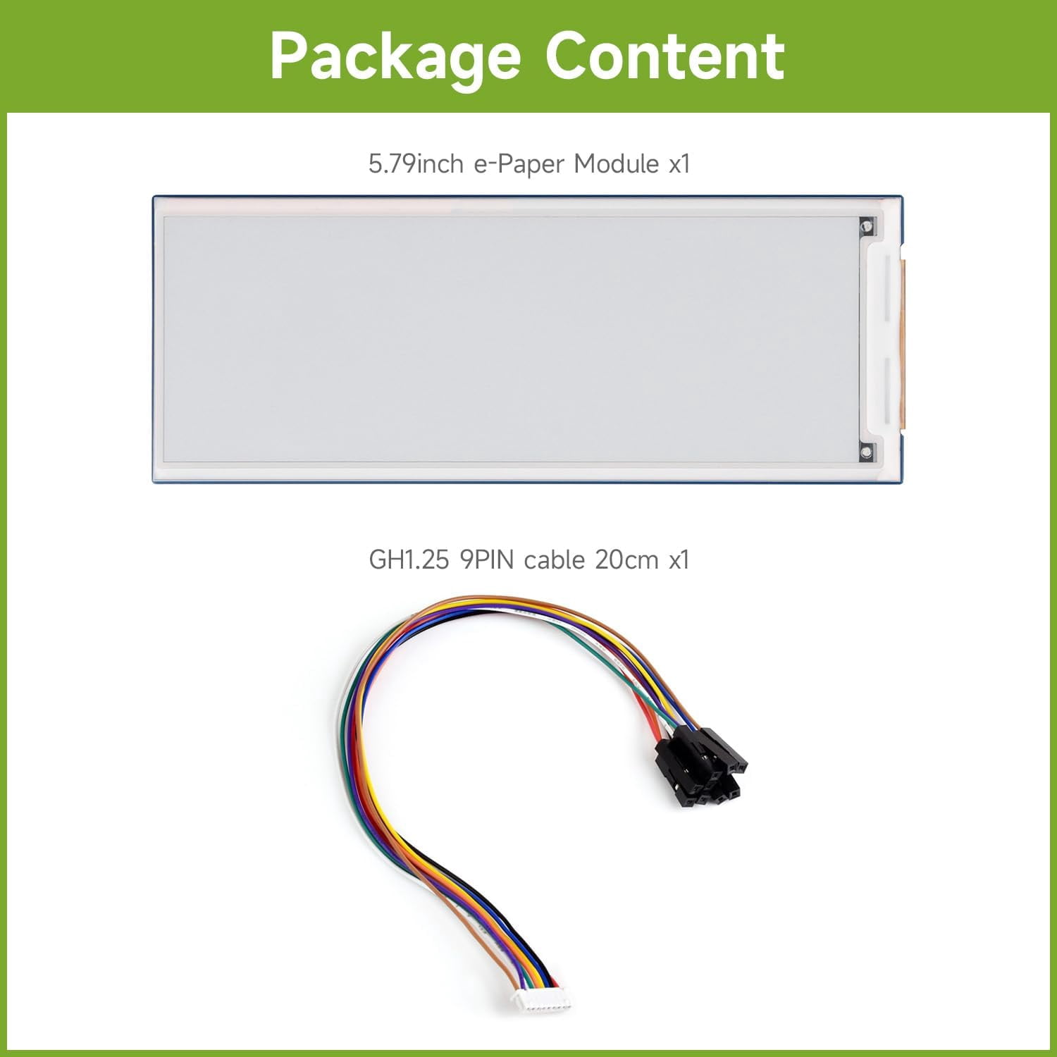 5.79inch E-Paper Display Module, Compatible with 5, E-Ink Display, 792x272, Black/White, SPI Interface