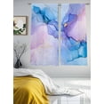 thumbnail image 3 of Purple Blue Marble Sheer Curtains 63 Inch Length 2 Panels Set for Living Room/Bedroom, Ink Painting Abstract Art Modern Semi Curtain Sheers Drapes Rod Pocket Curtains Window Treatment Set 52''x63''x2, 3 of 7
