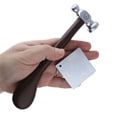 thumbnail image 7 of The Beadsmith Chasing Hammer & Bench Block – Wire Elements – Two-Sided Hammer, 7.5”, Wood Handle – 2” Steel Block with Hole for Riveting & Bending – Tools for Metalworking, Stamping & Jewelry Making, 7 of 7