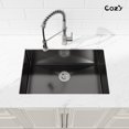 thumbnail image 3 of COZY 30″x19″ Stainless Steel Kitchen Sink, Single Bowl, Undermount Handmade Sink in Brushed Nickel, with US Standard Drain and Hook, SS-BL04D-301908, 3 of 11