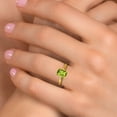 thumbnail image 4 of Gem Stone King 10K Yellow Gold Green Peridot Engagement Ring for Women | 1.00 Cttw | Emerald Cut 7X5MM | Gemstone August Birthstone | Size 7, 4 of 6