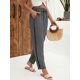 thumbnail image 5 of Pantalones de con Cordón Ajustable para Mujer, Pantalones de Playa de Verano con Cintura Elástica. Gris S, 5 of 10