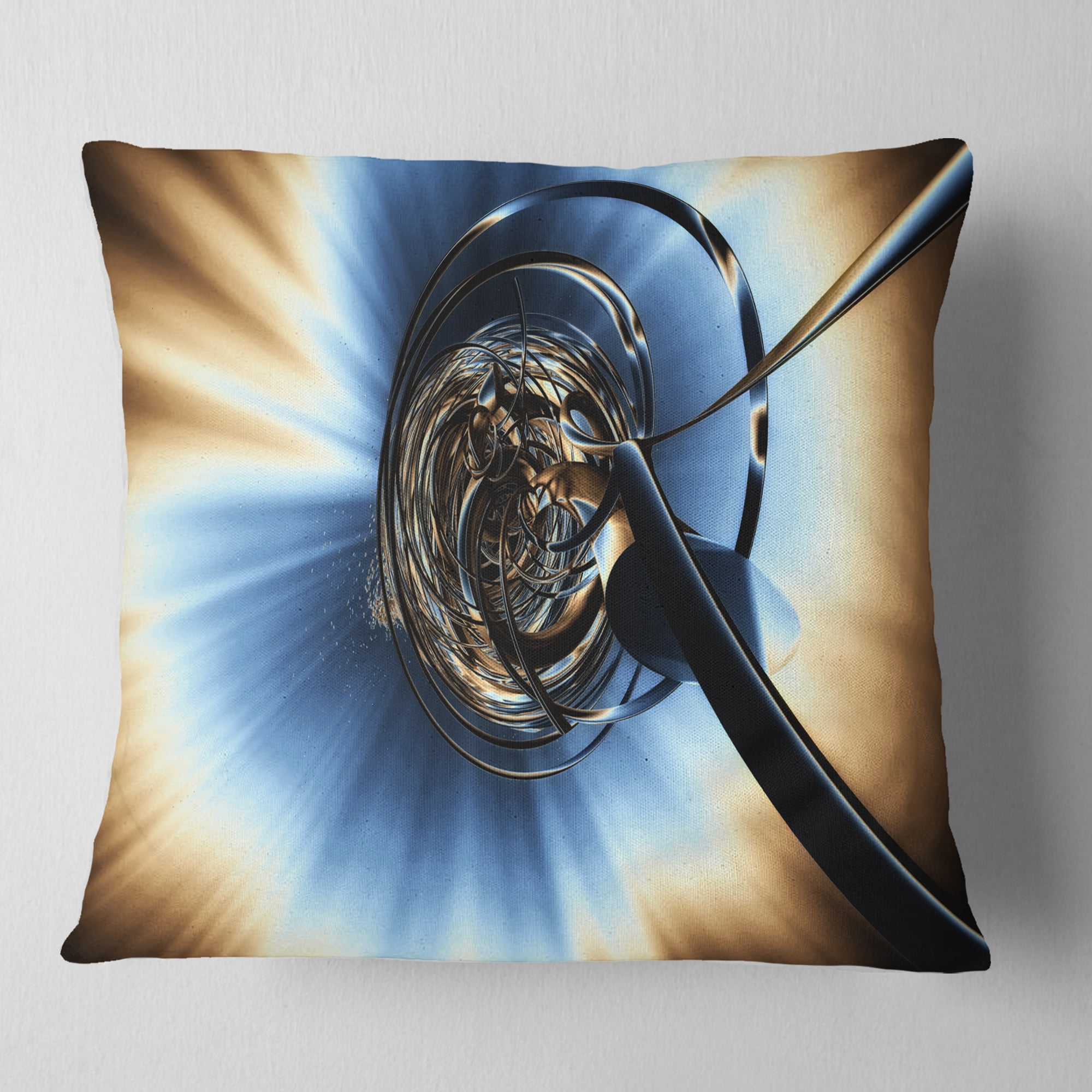 Designart Fractal 3D Tangled Knot - Contemporary Throw Pillow - 16x16