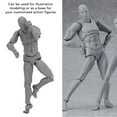 thumbnail image 4 of Drawing Action Figure, Poseable Desktop Decoration Drawing Mannequin Pedestal Support Multifunctional with Base for Photography Gray Male, 4 of 7