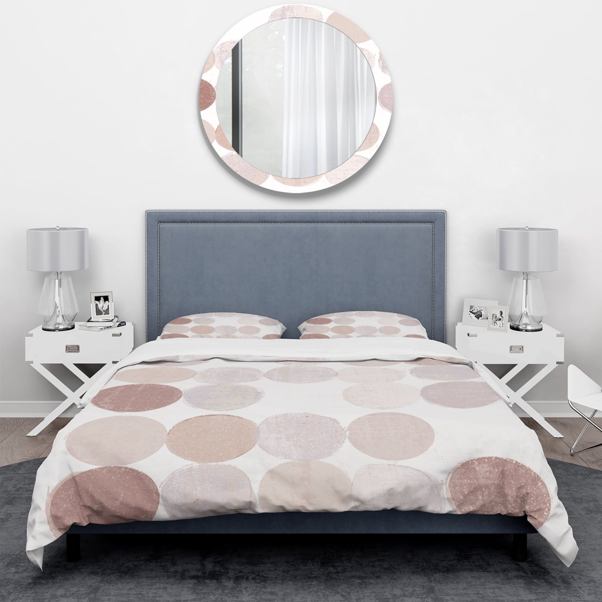 Designart 'Shade of Pink Geometric Dots II' Geometric Duvet Cover Set