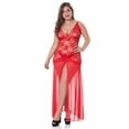 thumbnail image 1 of LINGERLOVE Women's Plus Size Lingerie Sexy Split Maxi Long Nightgown Sheer Dress, 1 of 6