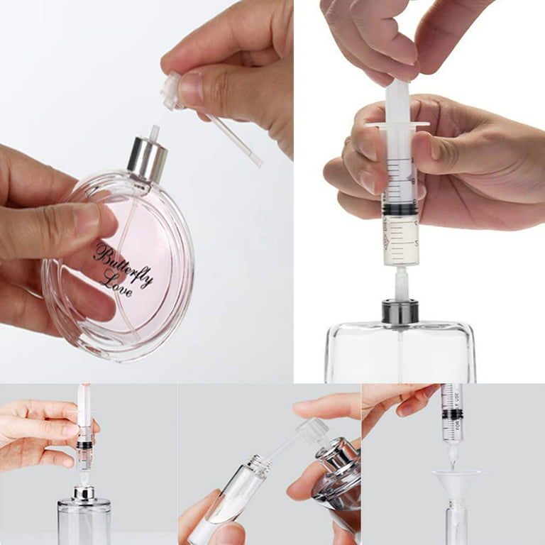 10 Packs 5ml Reusable Plastic Syringe with 10pcs Extraction Adapters for Perfumes Transfer to Empty Bottles