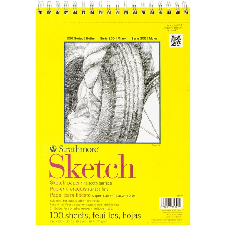 Strathmore Artist Papers Black 7 x 10 60 lb. Field Sketch Book 70 Sheet  Double Side Spiral Hard Bound Book 7x10
