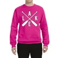 thumbnail image 2 of Wild Bobby, Lake Cross Paddles, Unisex Crewneck Graphic Sweatshirt, Fuschia, Small, 2 of 4