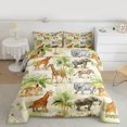 thumbnail image 2 of Feelyou Giraffe Elephant Tiger Full Size Comforter Sets, Kawaii Zebra Bedding Comforter Set, Jungle Wildlife Animal Reversible Bedding Sets, Luxury Bedroom Decor, 3-Piece, 2 of 8