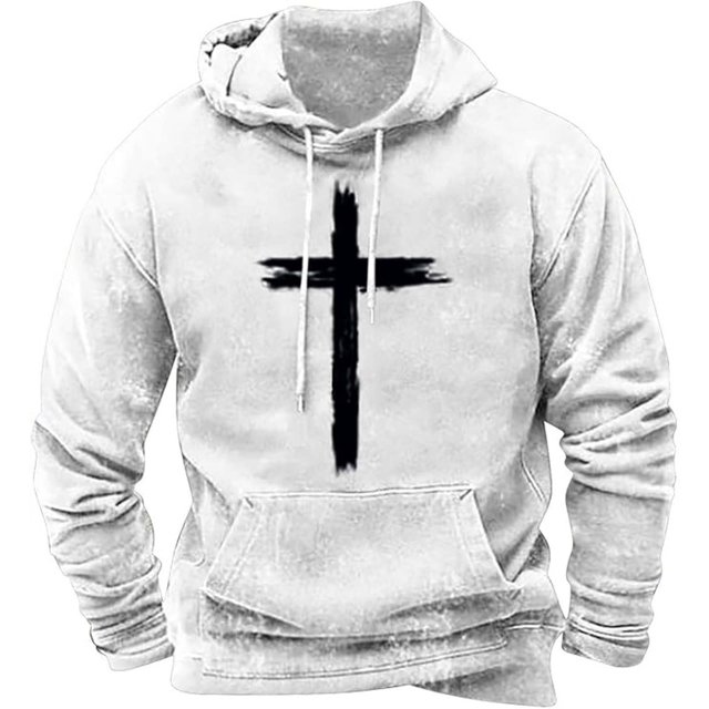 VBARHMQRT Matching Hoodies Men's Fashion Printed Sportswear Plus Size Hoodie Top