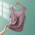 thumbnail image 3 of Fanxing Built in Bra Tank Tops for Women V Neck Camisole Padded Workout Yoga Thin Spaghetti Strap Comfy Shelf Bra Undershirts Purple,XXL, 3 of 6