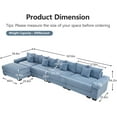 thumbnail image 2 of Lovableguy Oversized Sectional Sofa with Movable Ottoman,Corduroy L-Shaped Upholstered Cloud Couch,Comfy Modular Couches for Living Room Apartment,Blue, 2 of 8