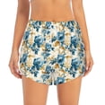 thumbnail image 2 of Rocae Vintage Blue Flowers for Women's Athletic Shorts Workout Hiking Shorts Athletic Shorts for Running, Yoga, Gym, Sports-Medium, 2 of 7