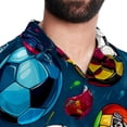 thumbnail image 5 of Football Men's Short Sleeve Hawaiian Print Button Down Beach Shirt, 5 of 6