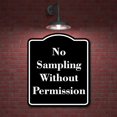 thumbnail image 2 of No Sampling Without Permission BLACK Aluminum Composite Sign 8.5''x10'', 2 of 9