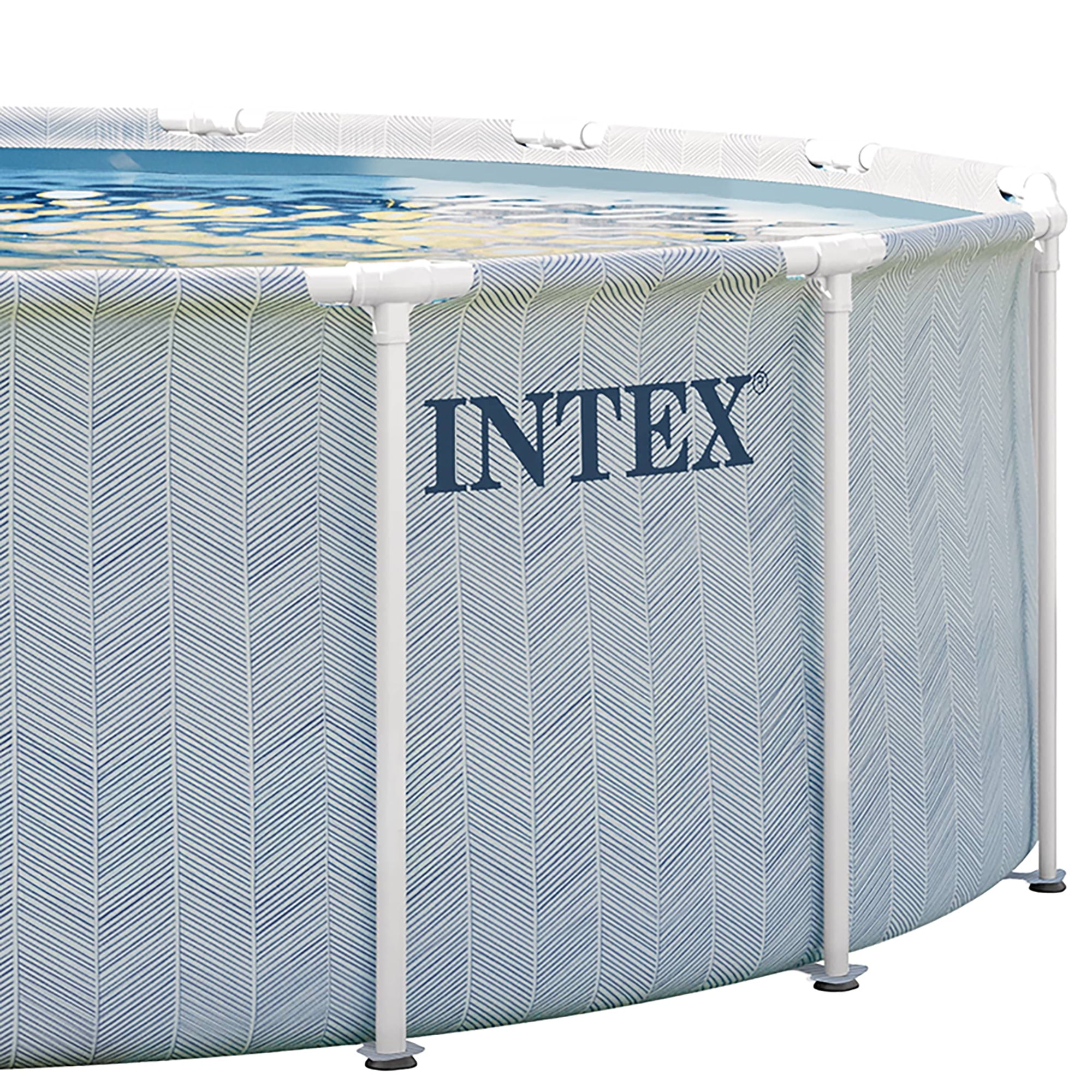 Intex: Prism Frame Premium Pool Set - Chevron, 16ftx48in, Above Ground Swimming Pool, Cartridge Filter Pump, Puncture Resistant, T-Joint Snap Assembly