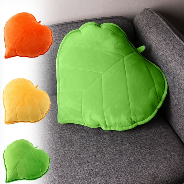 Xihbxyly Almohada para Reposacabezas con Diseño de Hojas, Tela Suave y Cómoda, Ideal para Decorar El Sofá, Soporte Relajante, Ambiente Natural y Fresco, 45 X 45 Cm, Colores Verde, Amarillo y Naranja.