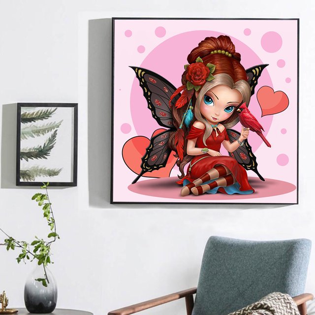Cuadros Decorativos Kits de pintura de diamantes cuadrados completos de hada de las flores 5D DIY Home Arts (ZQF1276) Ndcxsfigh Nuevos Originales